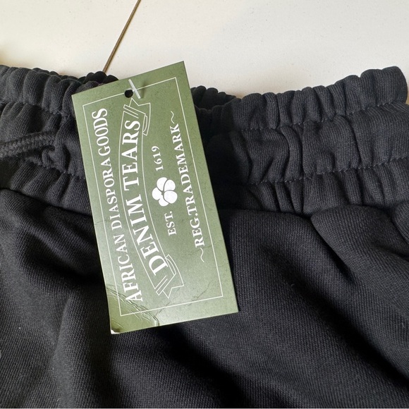 Denim Tears Jeans Black Cotton Wreath Logo Streetwear Mens Unisex - Picture 4 of 5